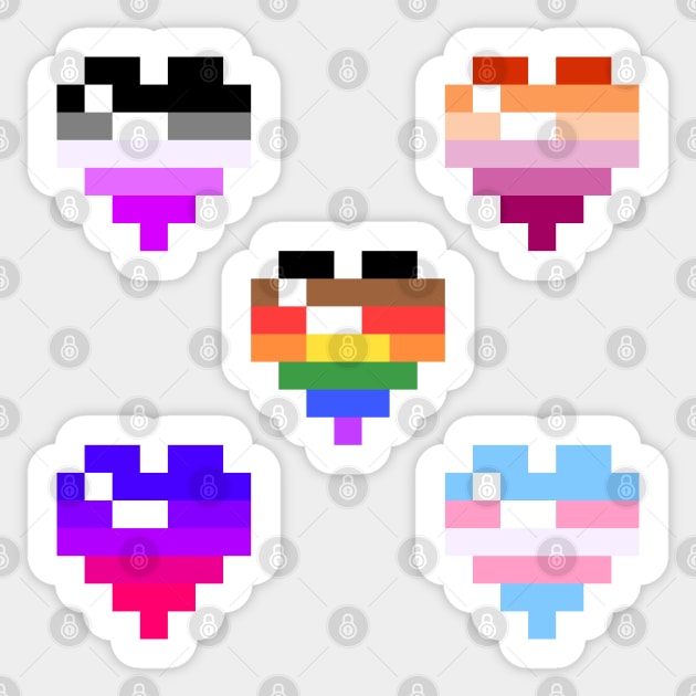 Pixel Heart - LGBT+ Pride (Ensemble) Sticker by MintyMiamice